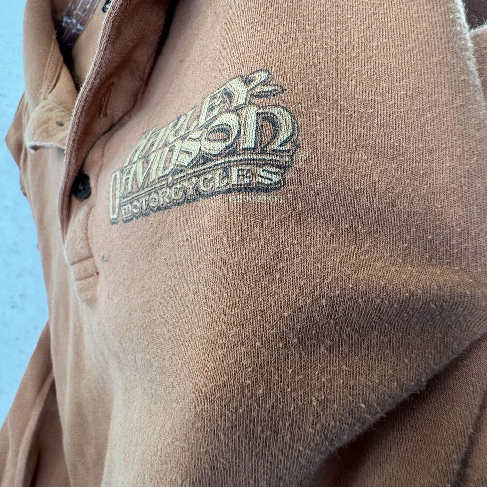 Harley Davidson Motorcycles Mens Size XL Long Sleeve‎ Polo Shirt 2008 Michigan - Picture 10 of 12